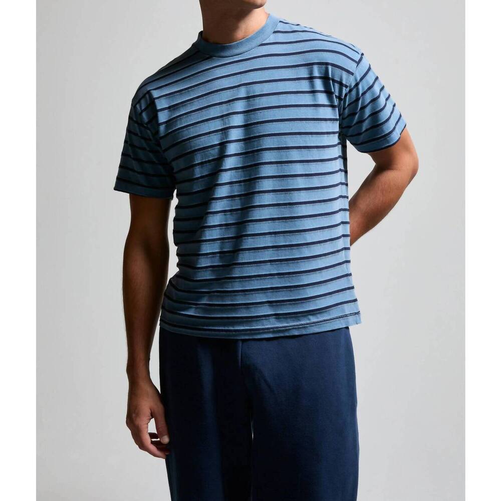NEW ASHER enzo striped tee in ice blue